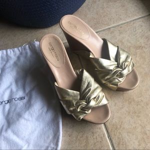 Sergio Rossi wedges golden platforms